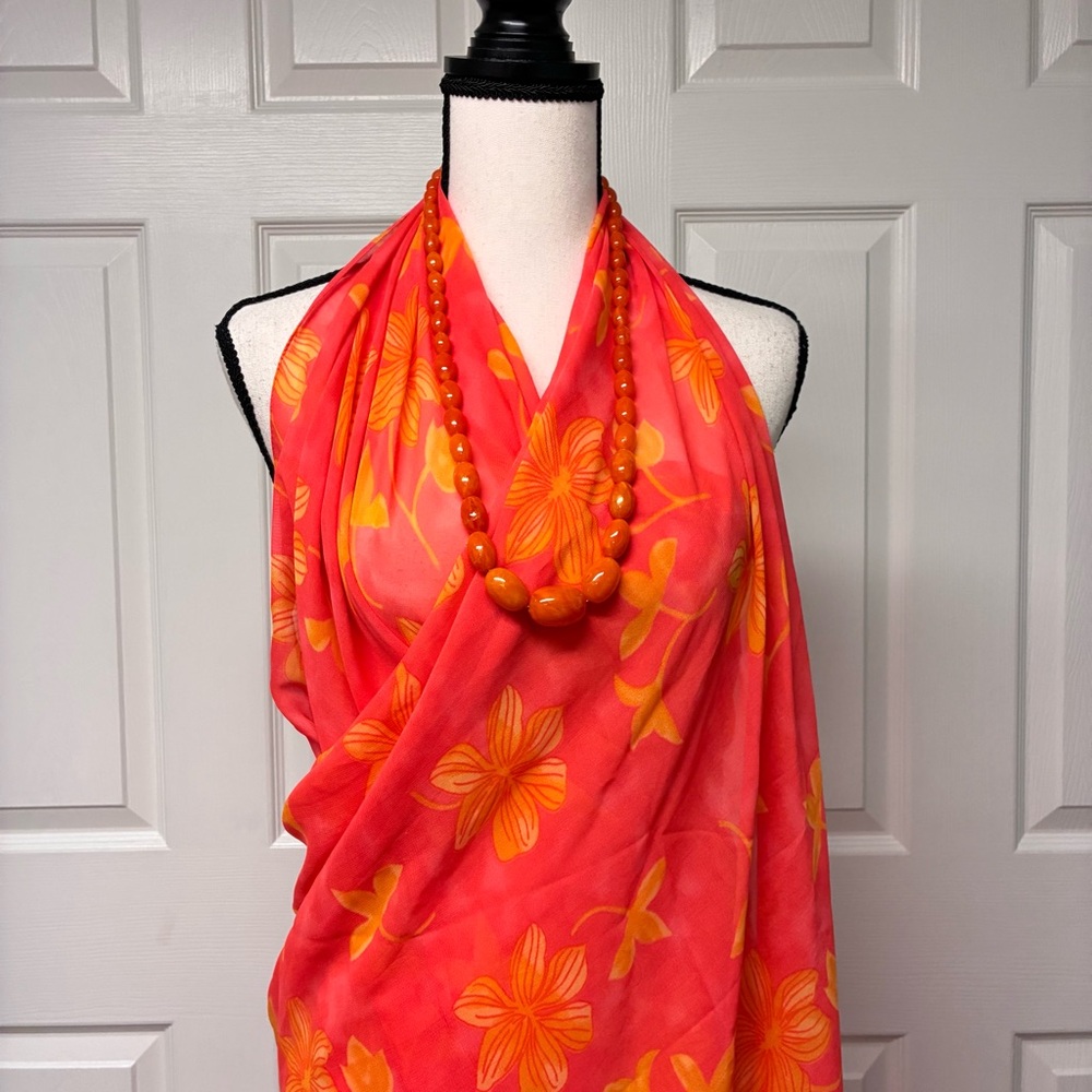 NWOT Lady Juliet sarong/pareo, with matching travel pouch. 43 x 70 in. - Picture 2 of 14